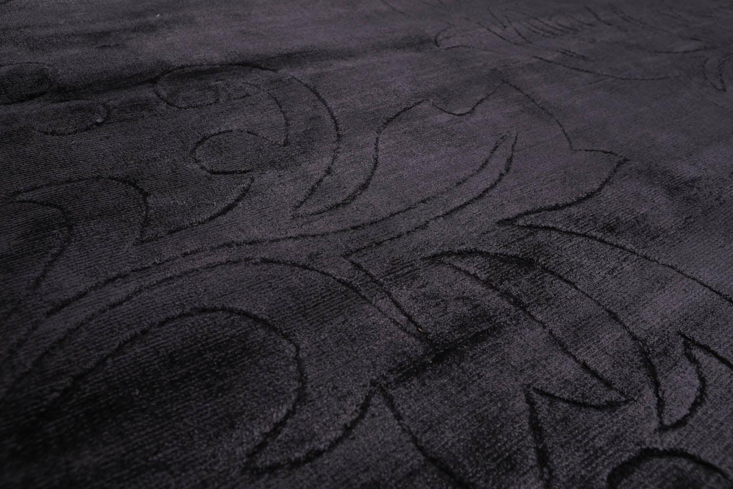 4'6" x 6’10" Handmade 100% Bamboo silk Area rug Modern Charcoal-4