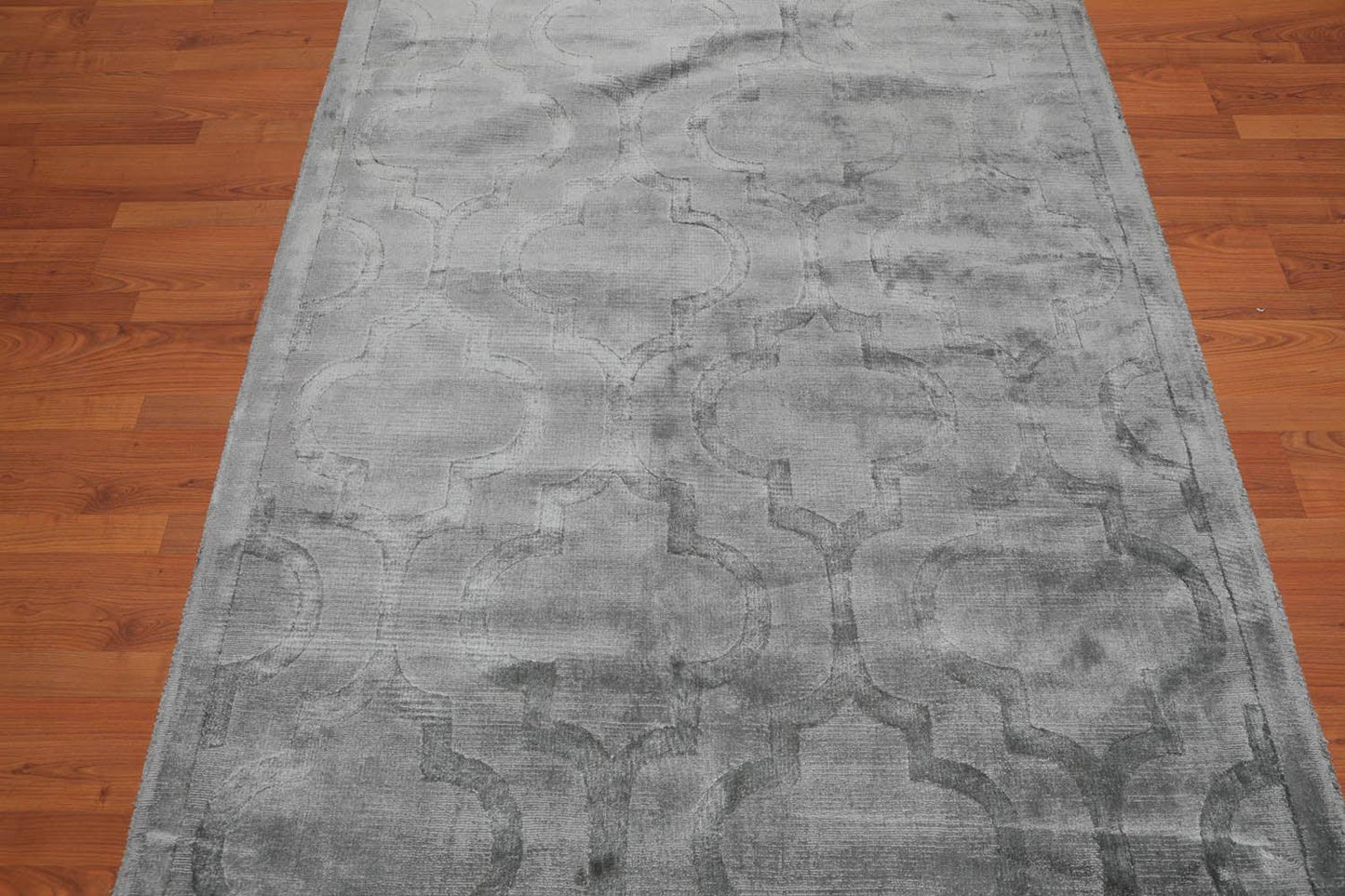 4’7" x 6'6" Handmade Argyle 100% Viscose Area rug Modern Aqua-2