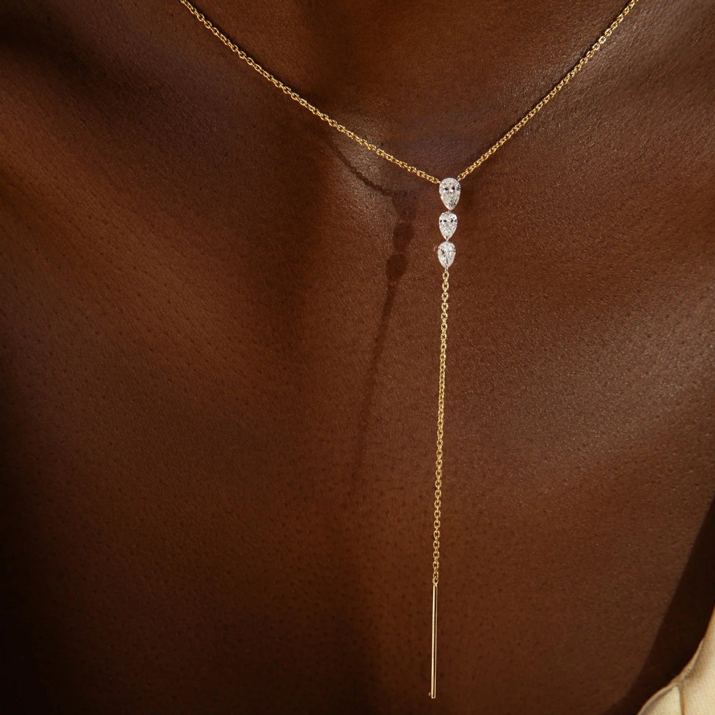 Gradient Water Drop Rhinestone Necklace Set For Women