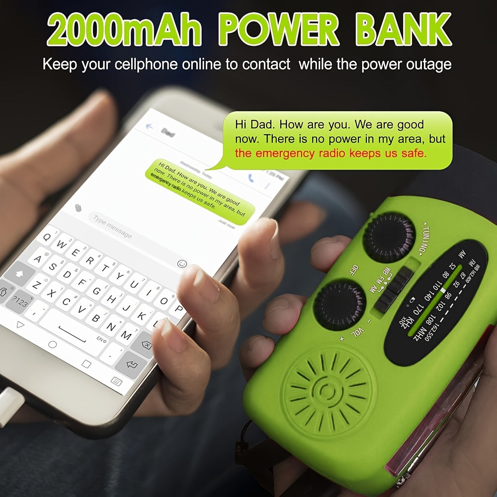 Portable Emergency Radio with Power Bank & Flashlight-3