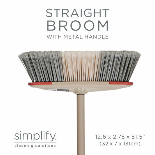 Straight Broom w. 2-Color Bristles