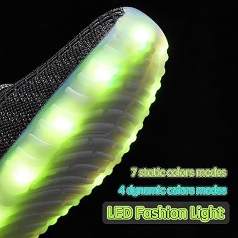 Mens Size 12 Black Mesh Rechargeable Light Up Halloween Lace Up Sneaker Shoes