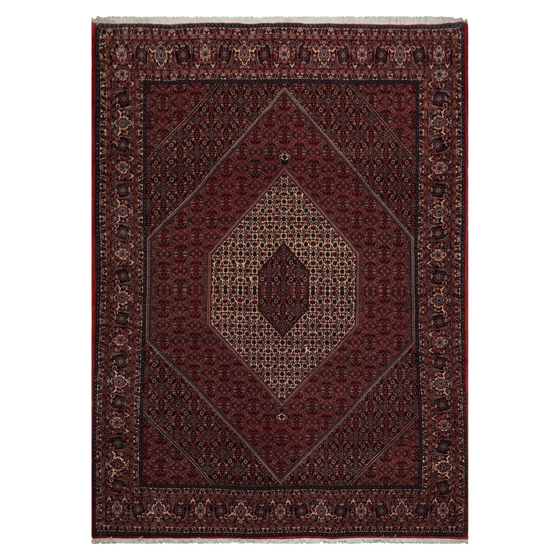8x10 Red Hand Knotted Wool Authentic Bidjar medallion 300 KPSI Persian Oriental Area Rug-2