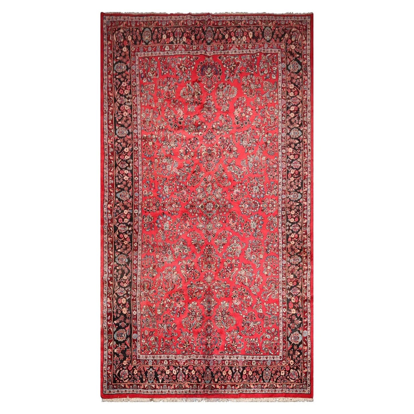 8'10''x16'3'' Oversize Coral Hand Knotted Traditional Heriz Medallion Wool Oriental Area Rug-1