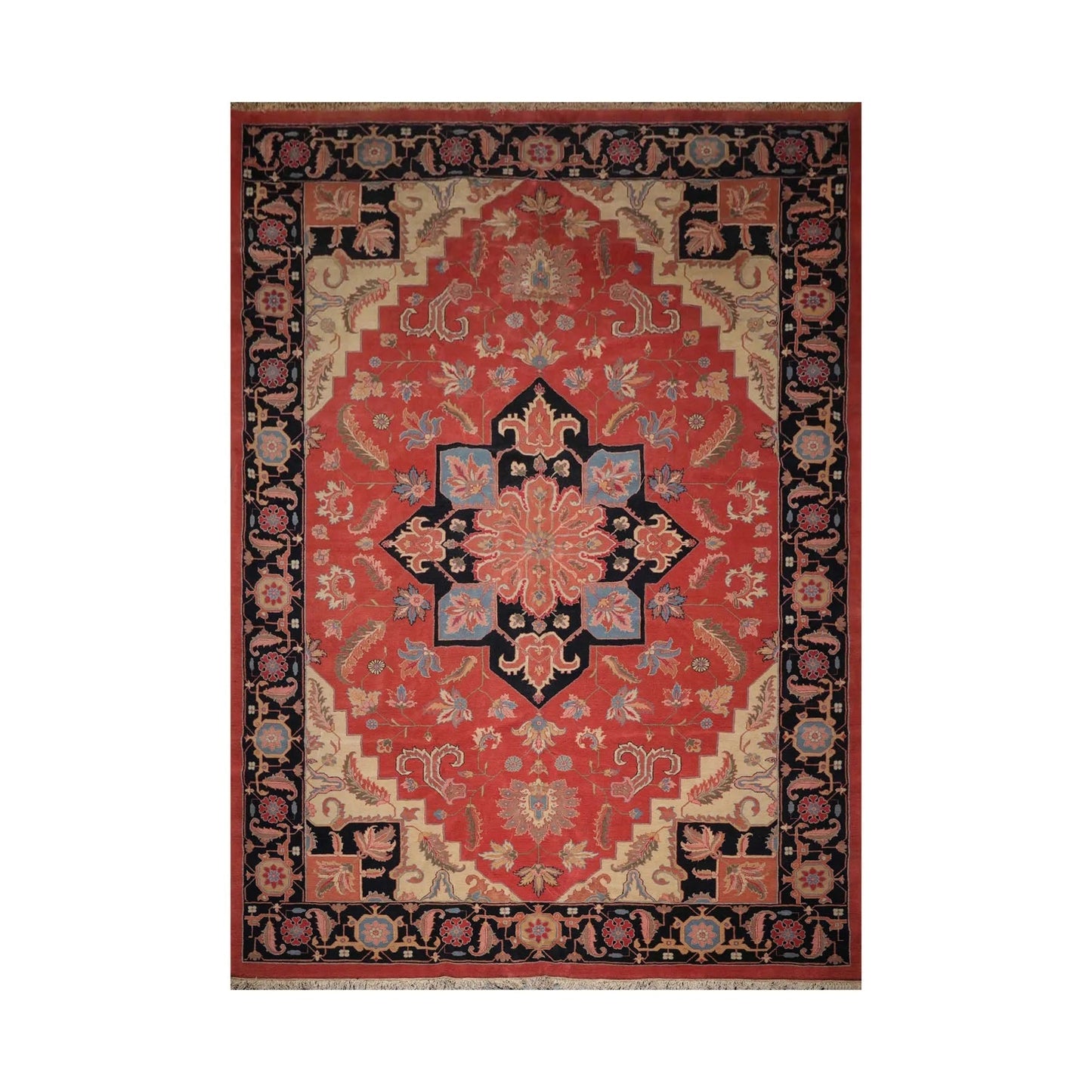 11'11'' x 17'10'' Rare Romanian Hand Knotted 100% Wool Seraapi Area Rug Coral-1