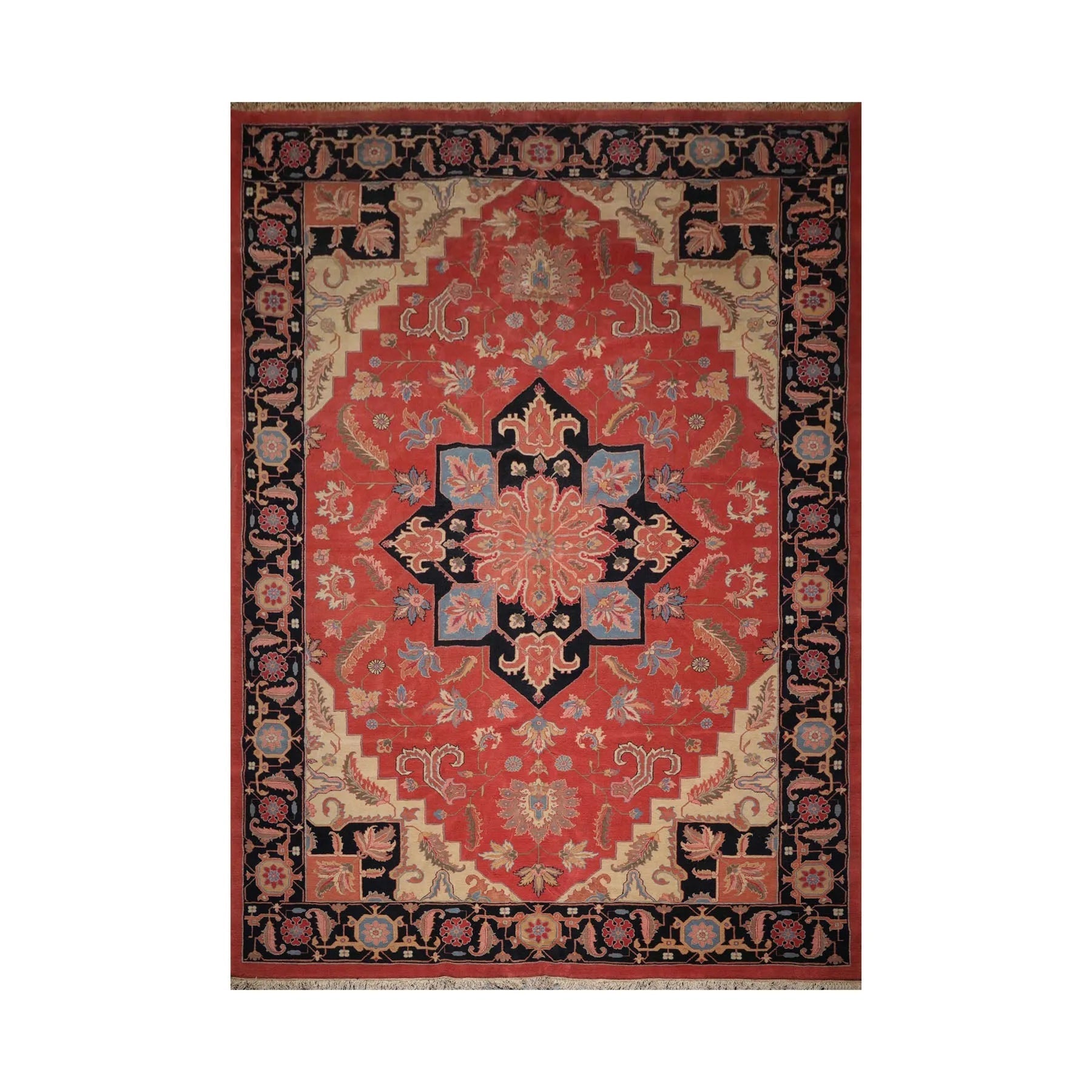 11'11'' x 17'10'' Rare Romanian Hand Knotted 100% Wool Seraapi Area Rug Coral-1