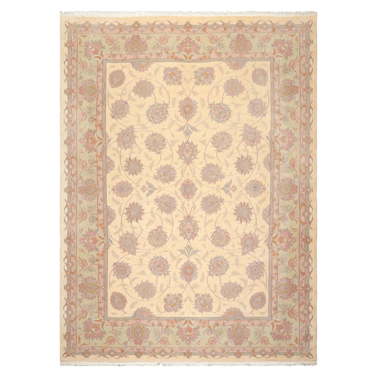 8'3'' x 11'6'' Hand Knotted 100% Wool Ispahan 250 KPSI Muted Area Rug Ivory-2