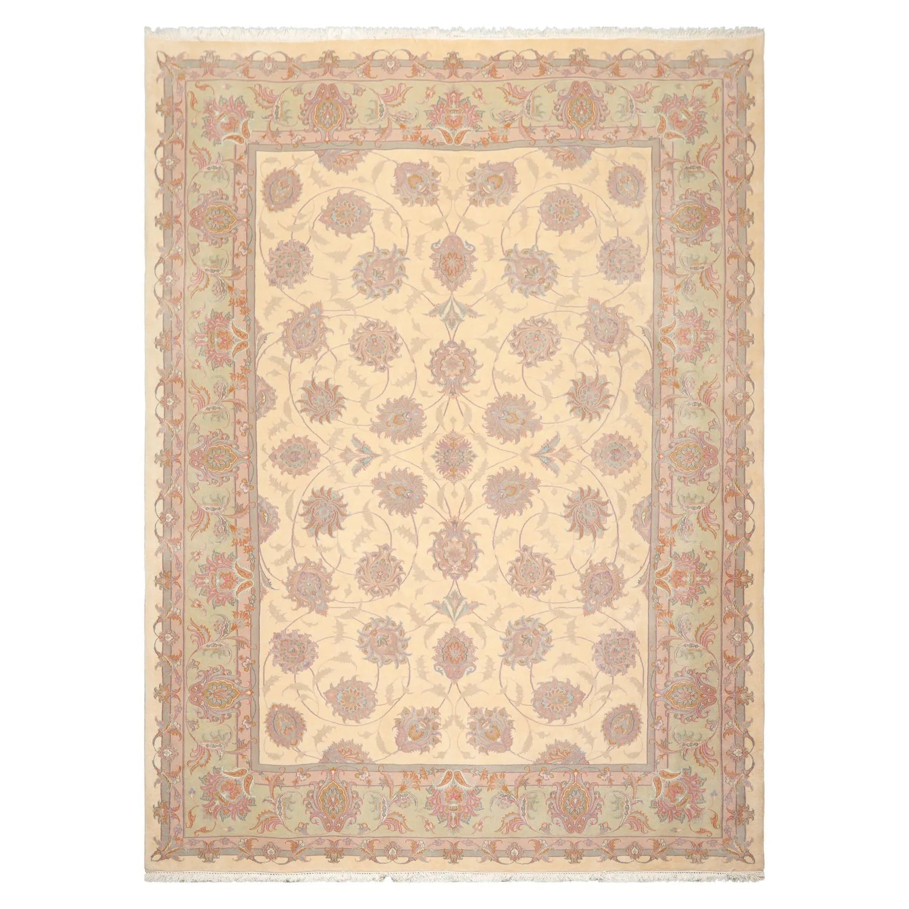 8'3'' x 11'6'' Hand Knotted 100% Wool Ispahan 250 KPSI Muted Area Rug Ivory-2