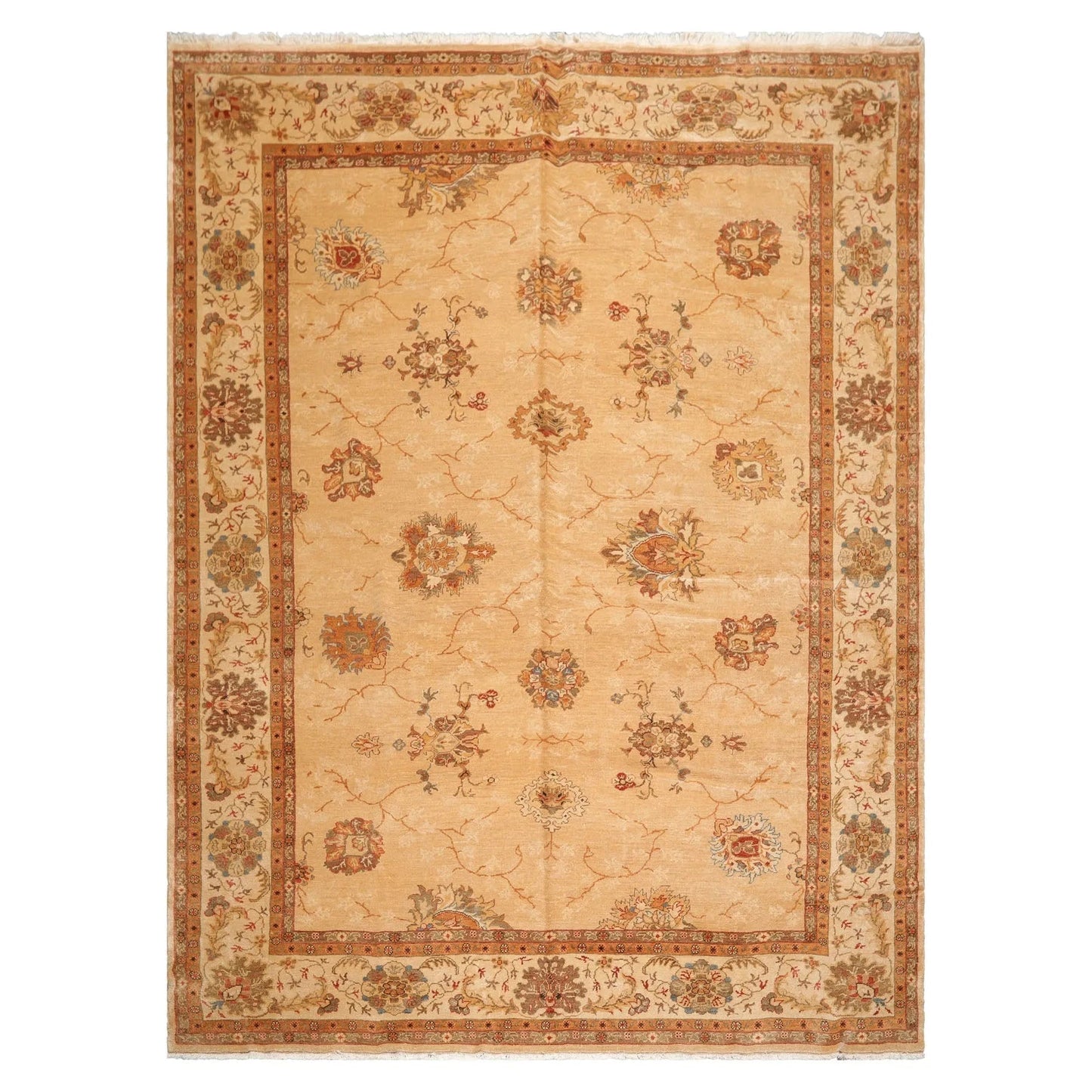 9'4'' x 12'8'' Hand Knotted 100% Wool Rare Egyptian Oushak Area Rug Tan Beige-1