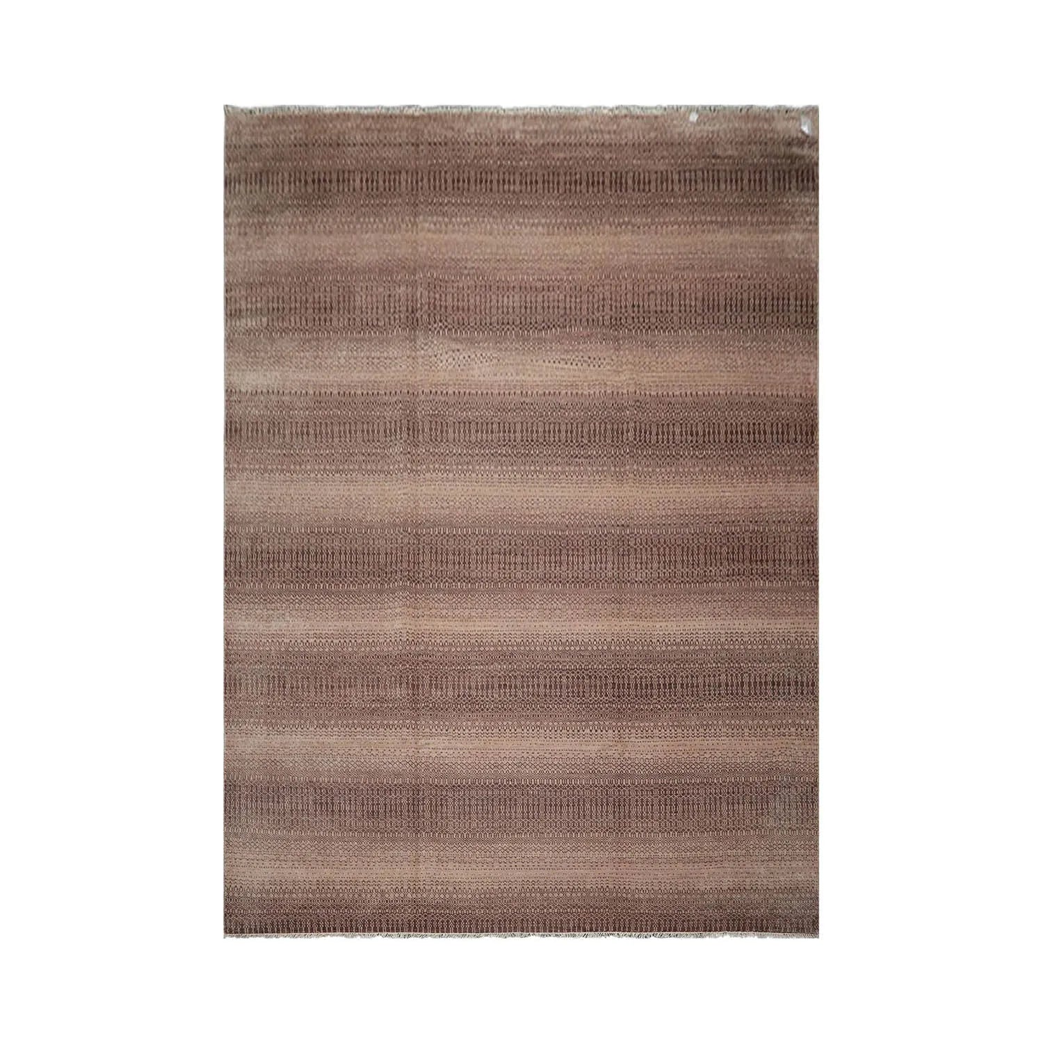 10x14 Brown, Tan Hand Knotted 100% Wool Modern & Contemporary Oriental Area Rug-1