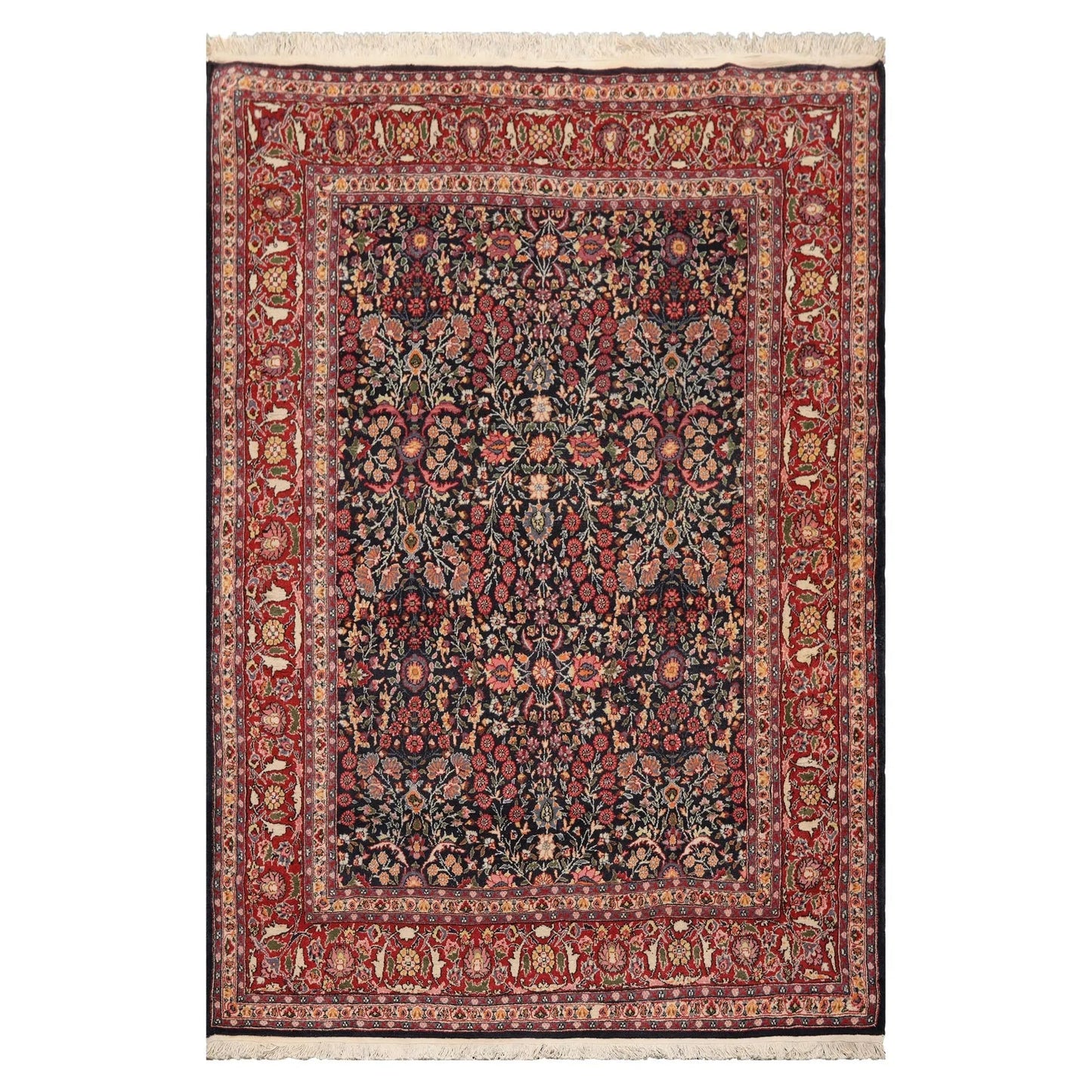 5'9"x8'9" Authentic Vintage Hand Knotted Turkish Hereke 200KPSI Area Rug Black-1