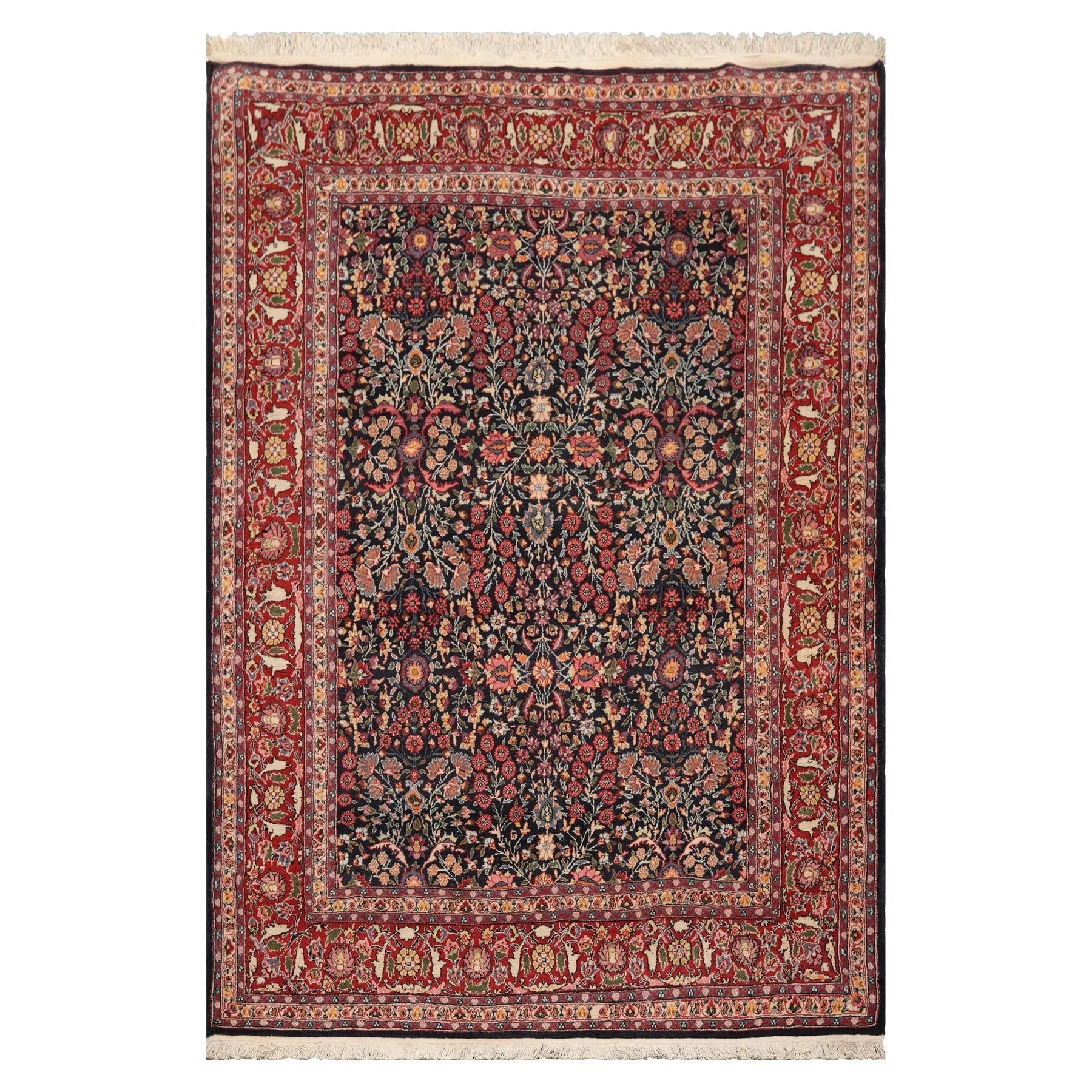 5'9"x8'9" Authentic Vintage Hand Knotted Turkish Hereke 200KPSI Area Rug Black-1