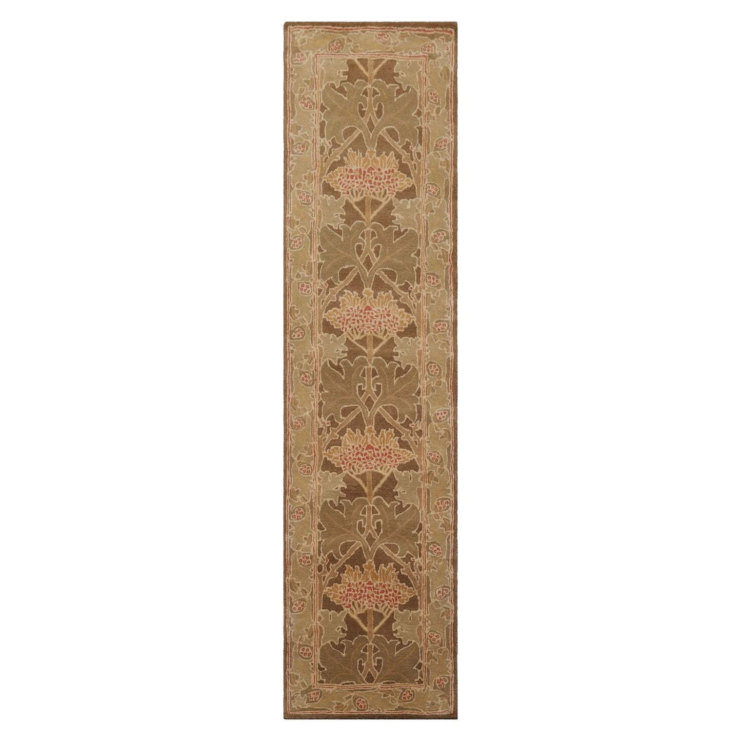 Multi Size Green, Sage Hand Tufted Hand Made 100% Wool William Morris Transitional Oriental Area Rug-2