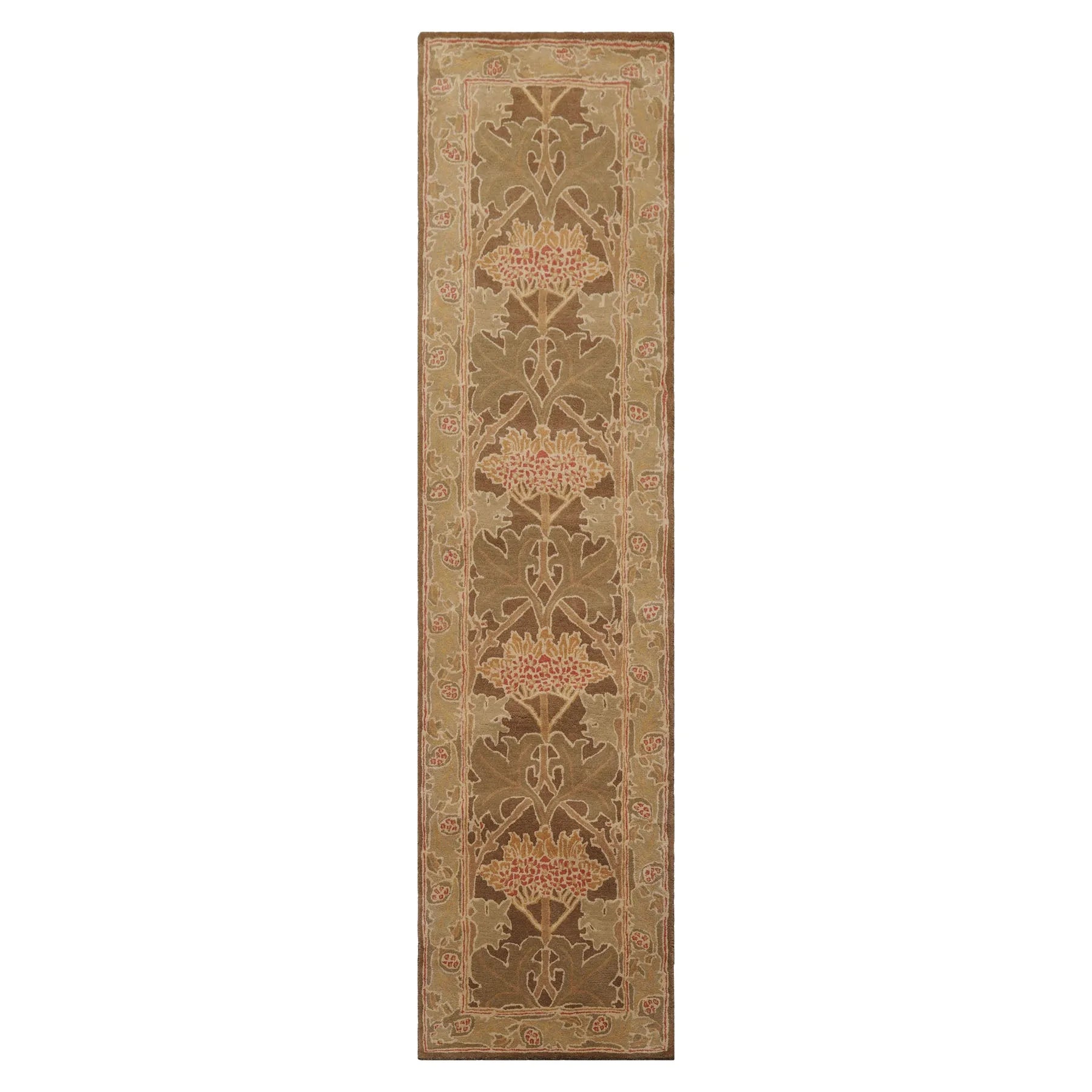 Multi Size Green, Sage Hand Tufted Hand Made 100% Wool William Morris Transitional Oriental Area Rug-2
