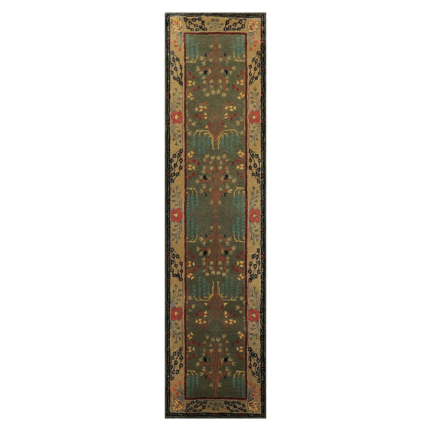 Multi Sizes Donegal Arts & Crafts Handmade 100% Wool Oriental Area Rug Gray/Green Color-5