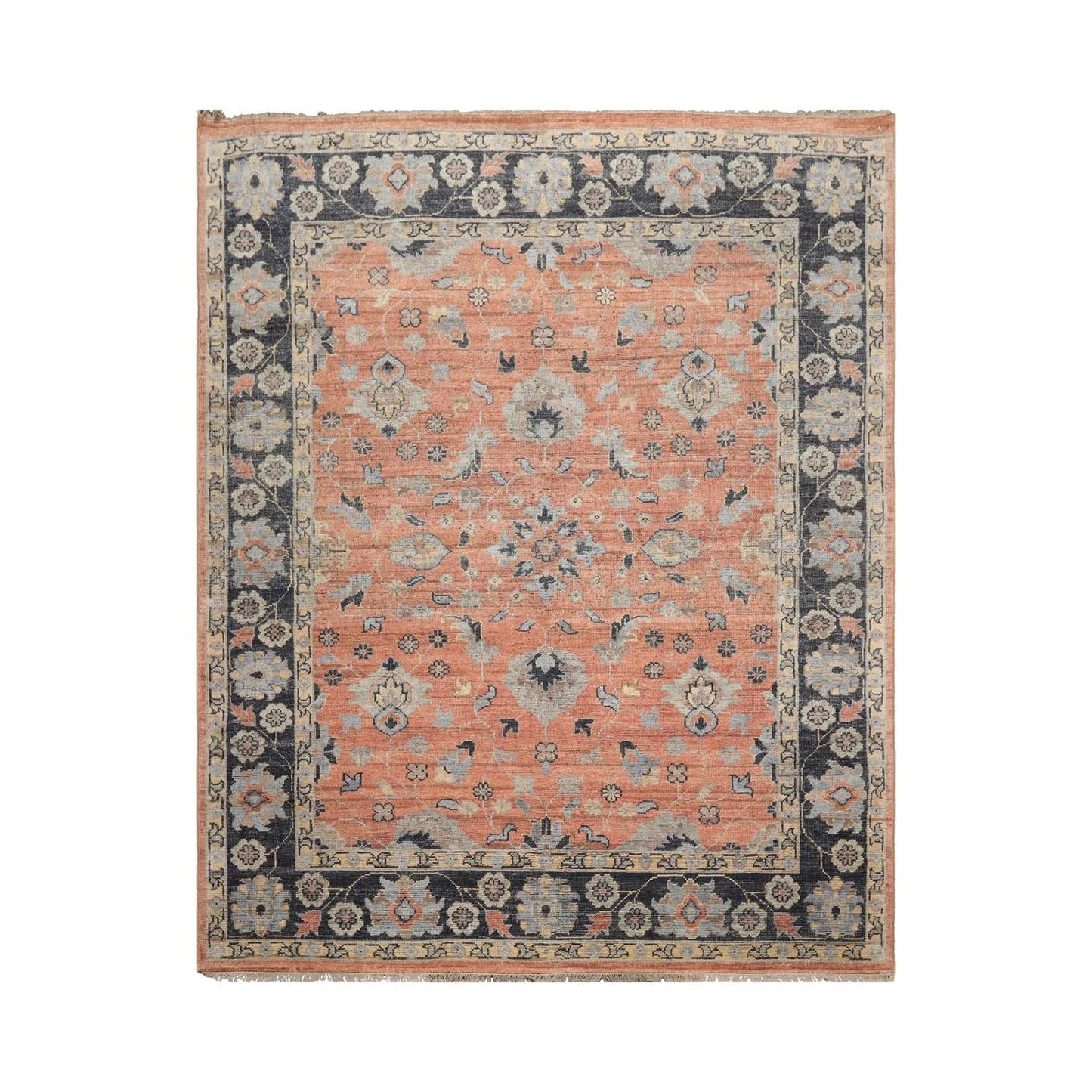 Rust Hand Knotted Traditional Oushak Wool Oriental Rug LoomBloom 8x10-1