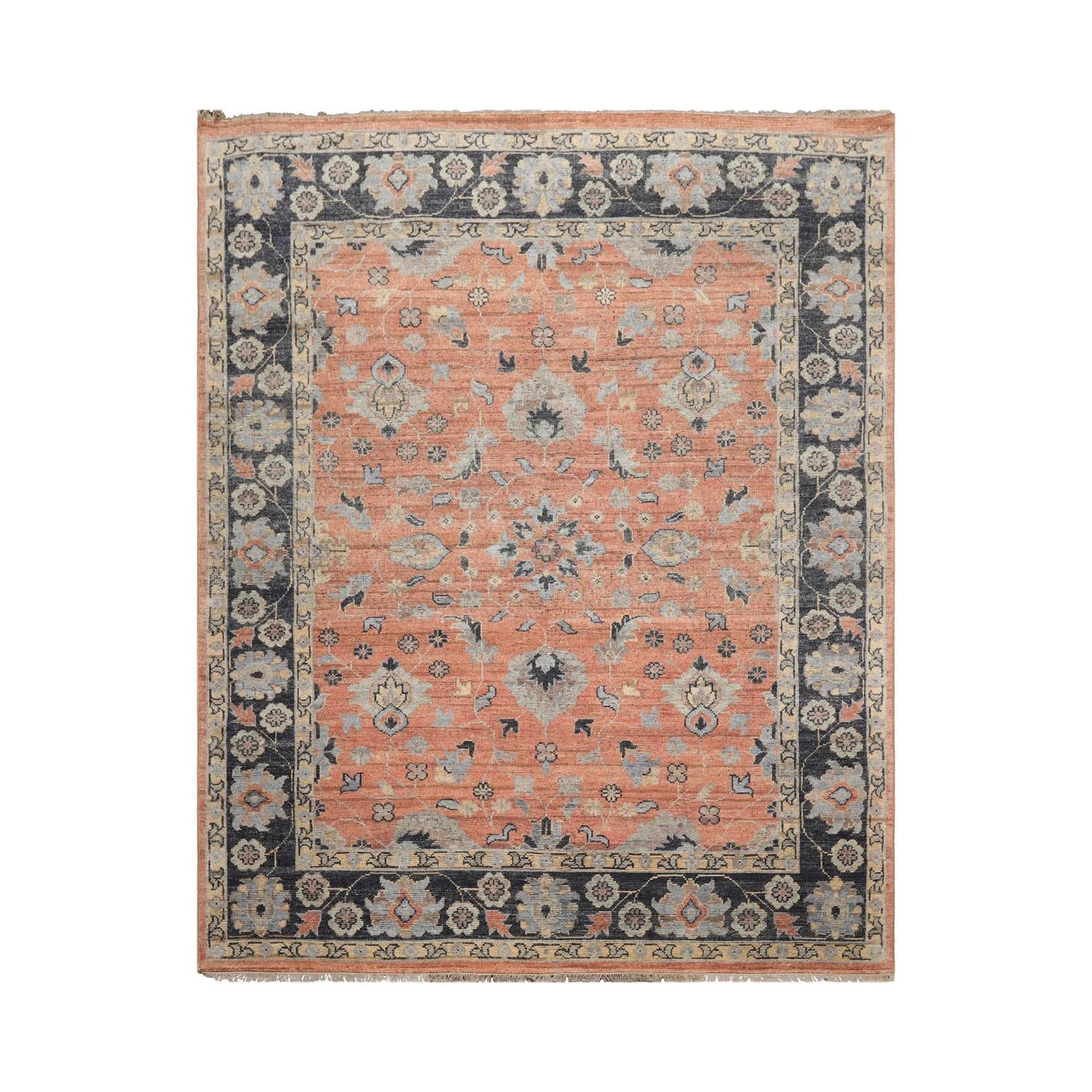 Rust Hand Knotted Traditional Oushak Wool Oriental Rug LoomBloom 8x10-1