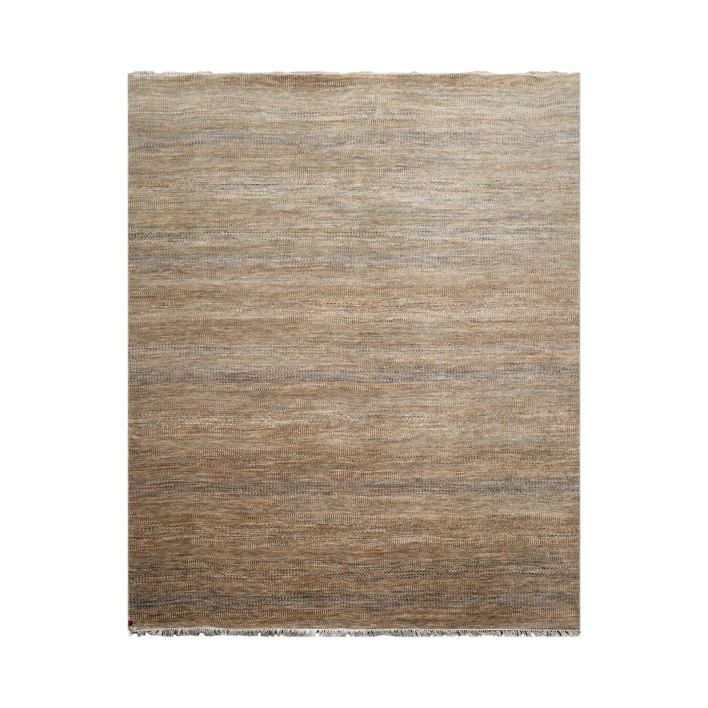 8'x10' Moss Hand Knotted Modern Geometric Tibetan Wool and Bamboo Silk Oriental Area Rug-1