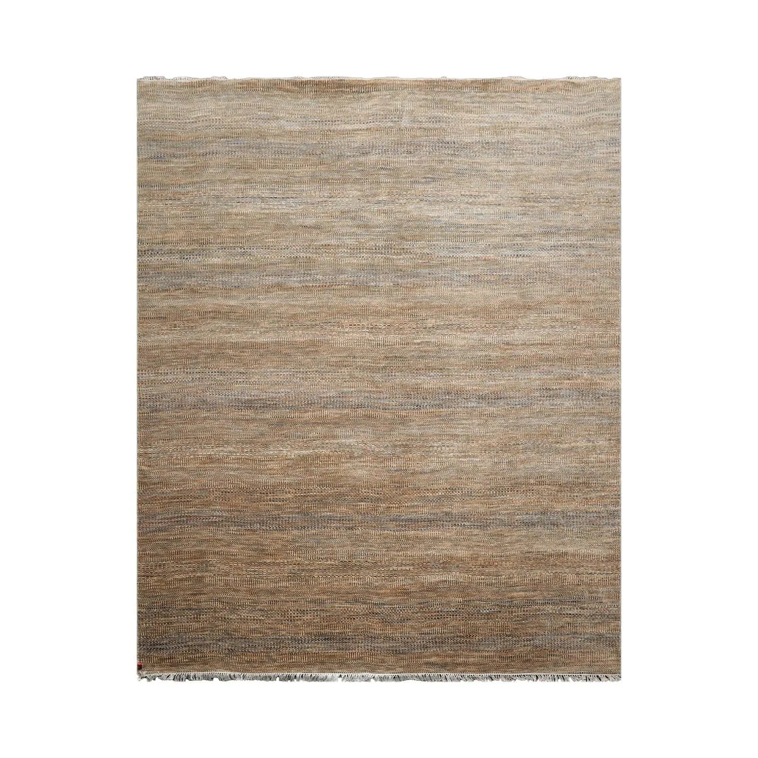 8'x10' Moss Hand Knotted Modern Geometric Tibetan Wool and Bamboo Silk Oriental Area Rug-1