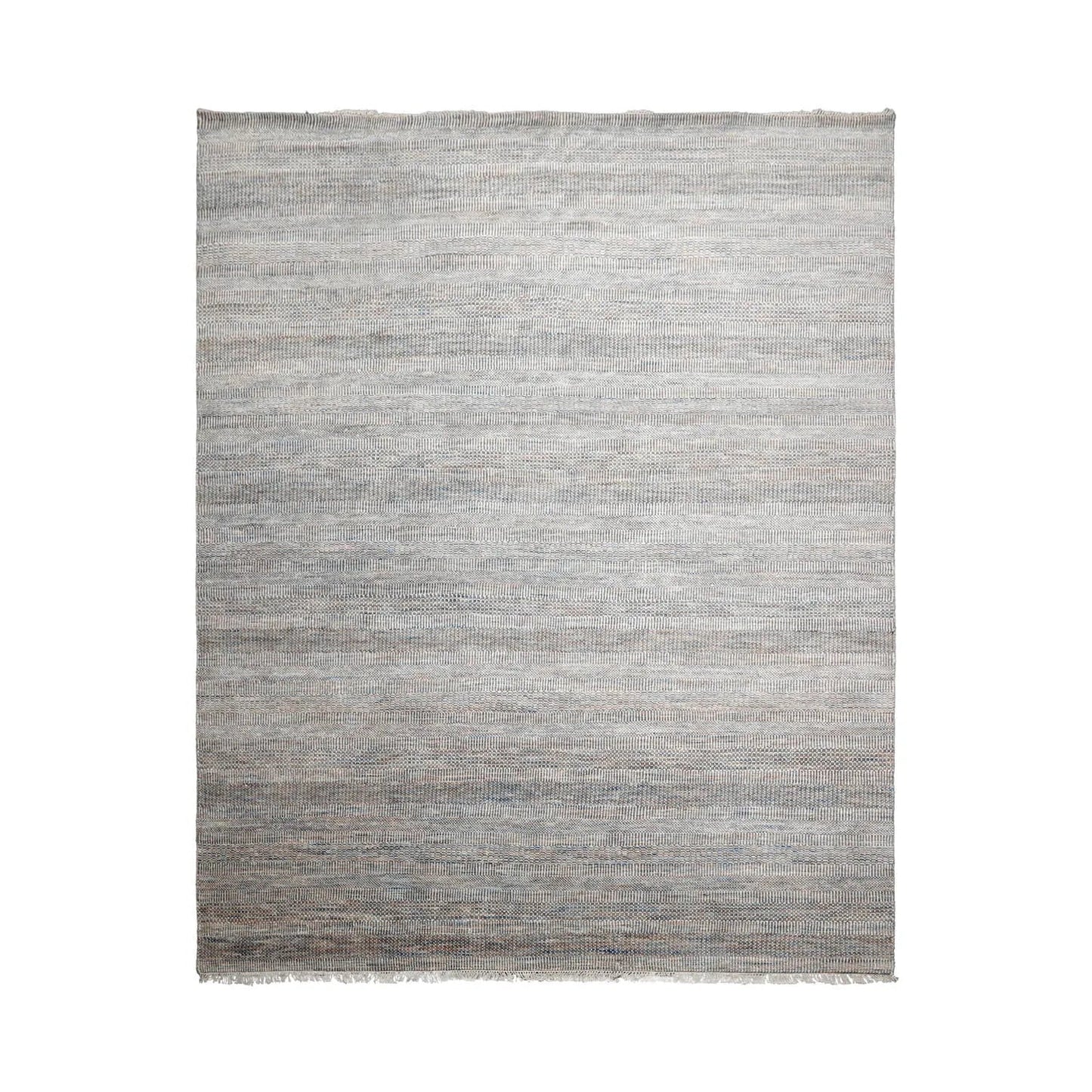 8x10 Cream, Gray Hand Knotted Grass 100% Wool Modern & Contemporary Oriental Area Rug-1