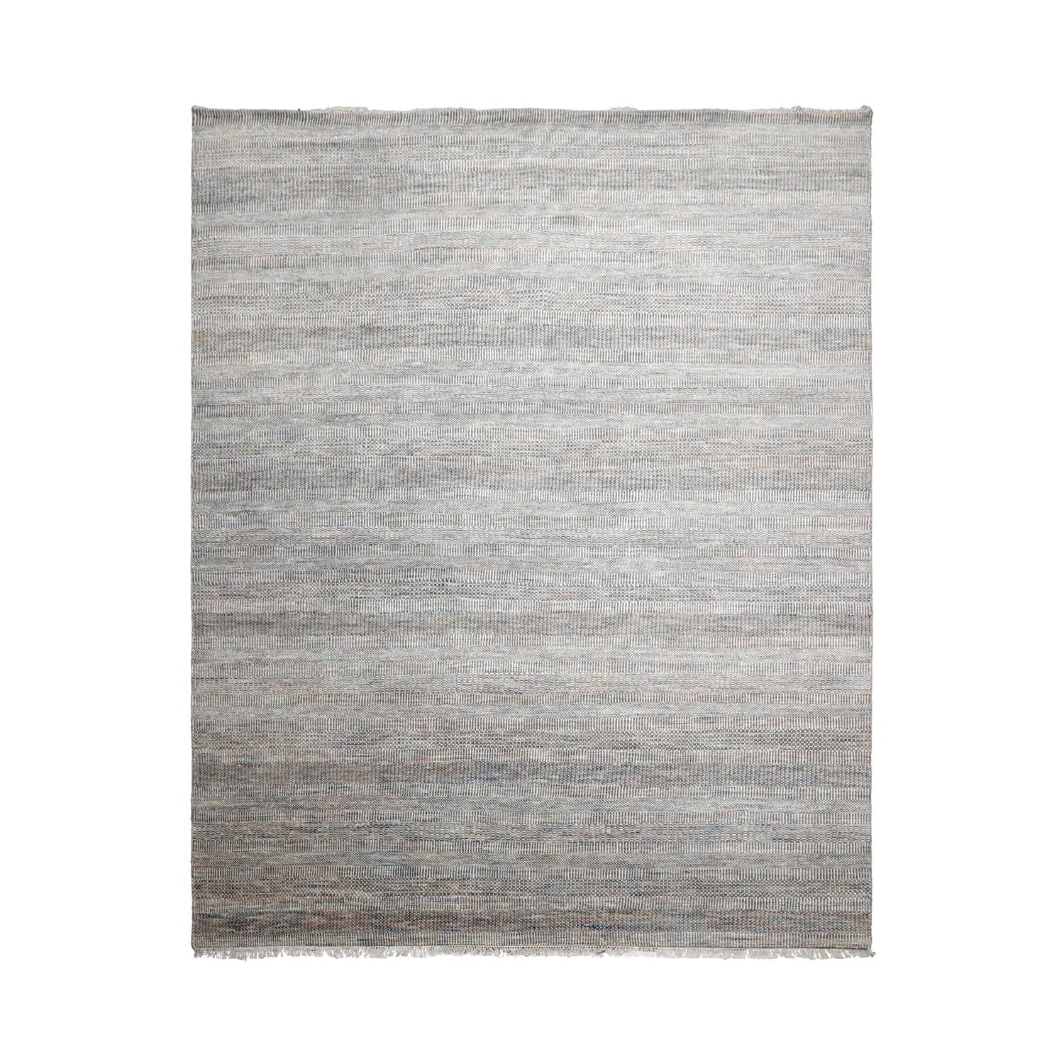8x10 Cream, Gray Hand Knotted Grass 100% Wool Modern & Contemporary Oriental Area Rug-1