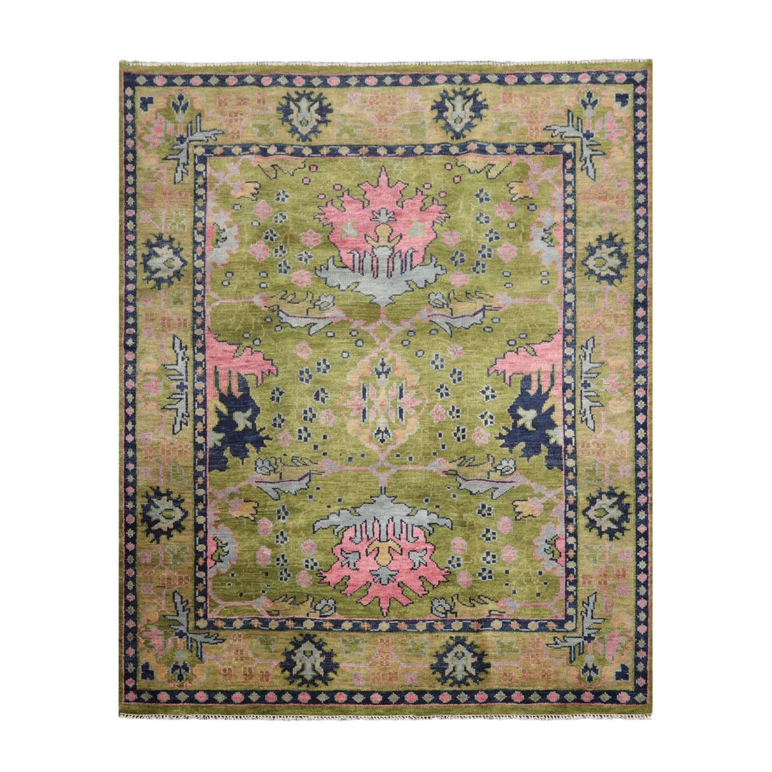 Multi Sizes Multi Colors Hand Knotted Muted Turkish Oushak 100% Wool Traditional Oriental Area Rug-2