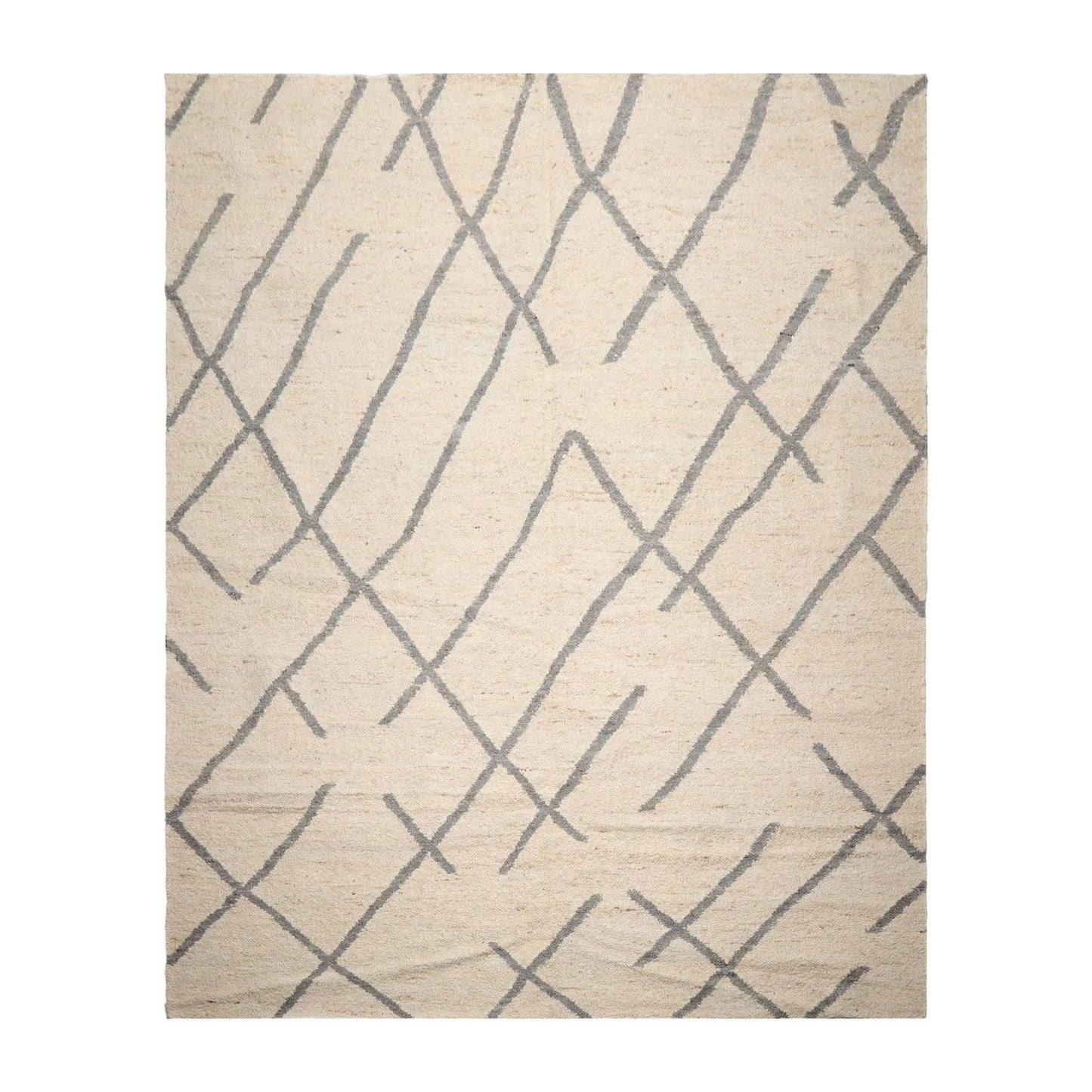 LoomBloom Multi Size Oatmeal Hand Woven Contemporary Geometric Flatweave Wool Oriental Area Rug-1