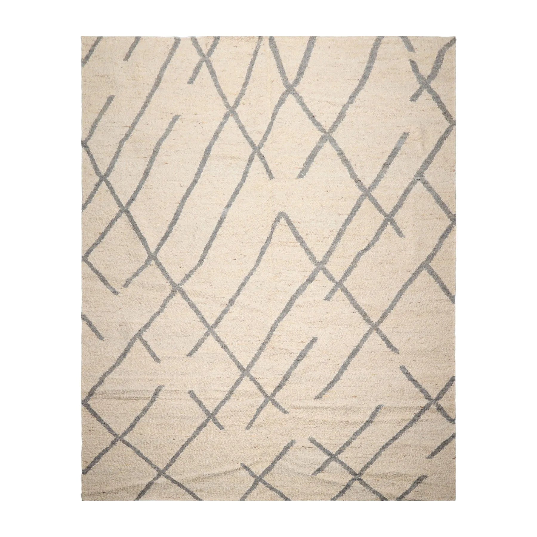 LoomBloom Multi Size Oatmeal Hand Woven Contemporary Geometric Flatweave Wool Oriental Area Rug-1