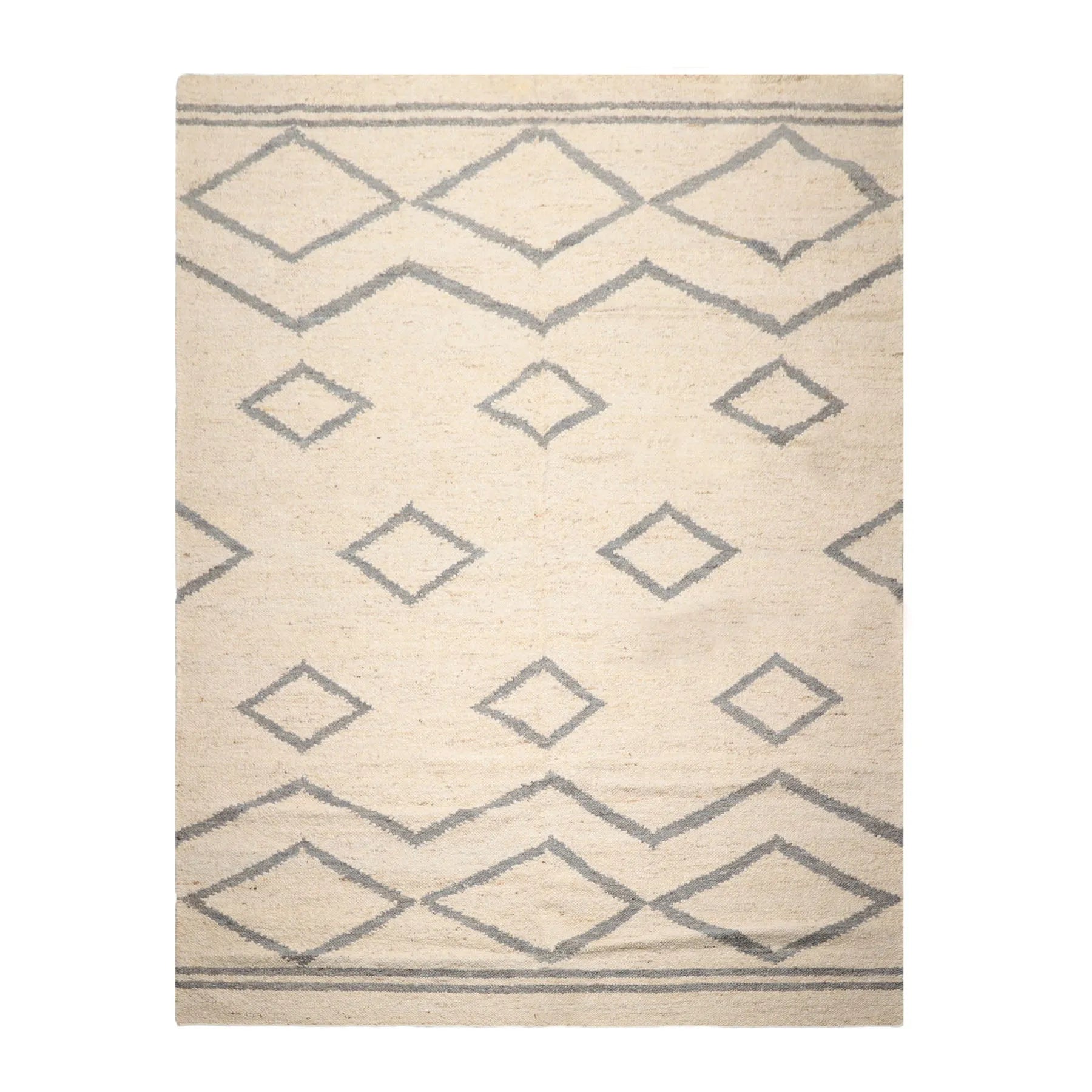 LoomBloom 9x12 Beige Hand Woven Contemporary Geometric Flatweave Wool Oriental Area Rug-1