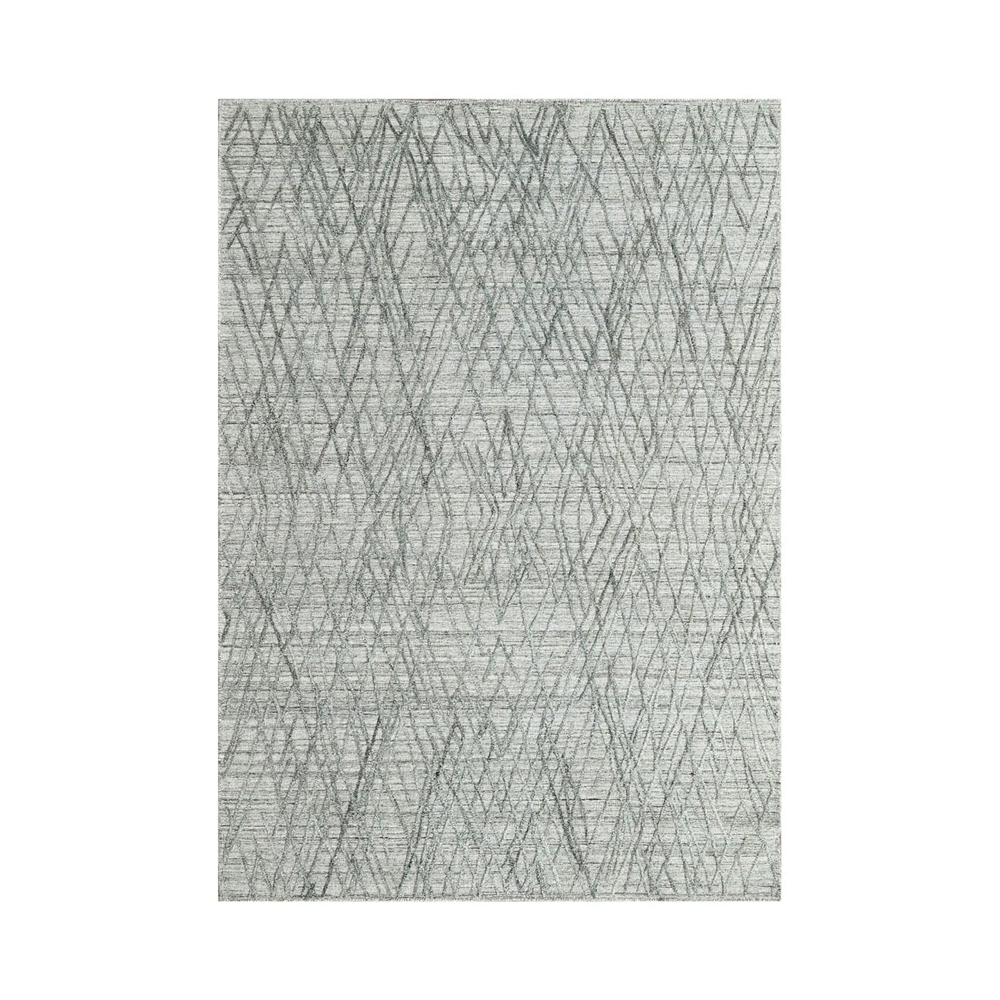 4x6 Tone on Tone Gray Hand Knotted 100% Wool Modern & Contemporary Oriental Area Rug-1