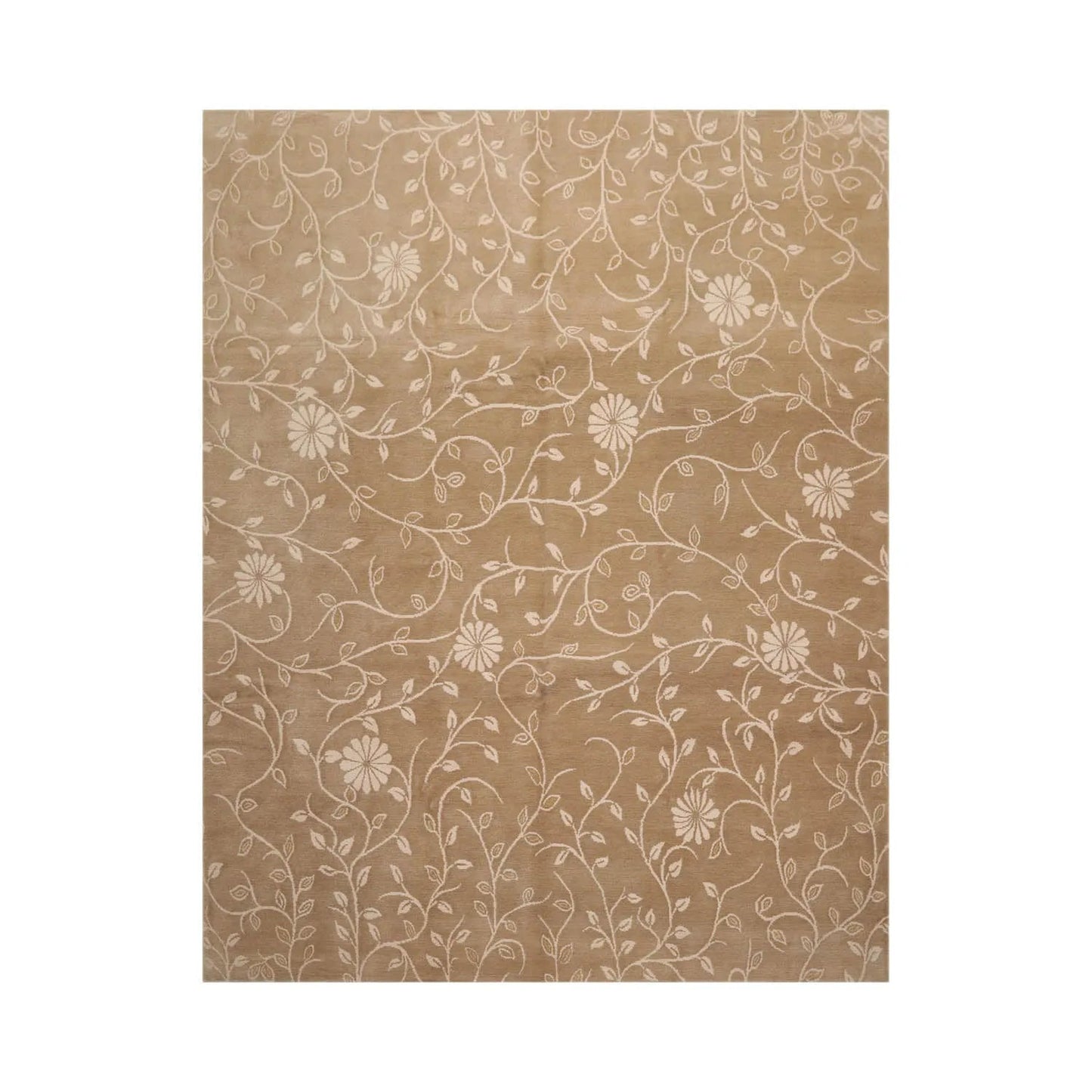 8x10 Tone On Tone Beige Hand Knotted Tibetan 100% Wool Lapchi Transitional Oriental Area Rug-1