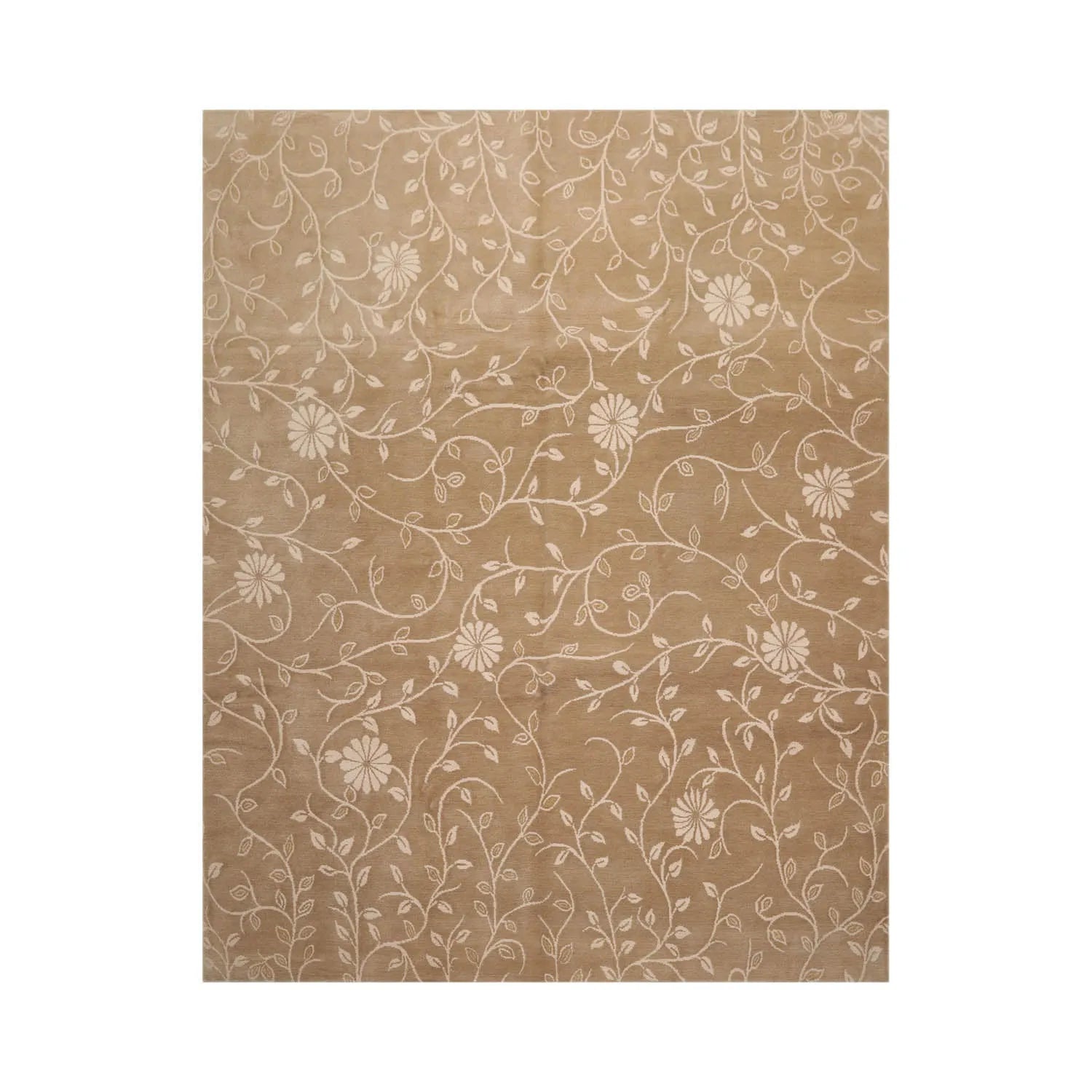 8x10 Tone On Tone Beige Hand Knotted Tibetan 100% Wool Lapchi Transitional Oriental Area Rug-1