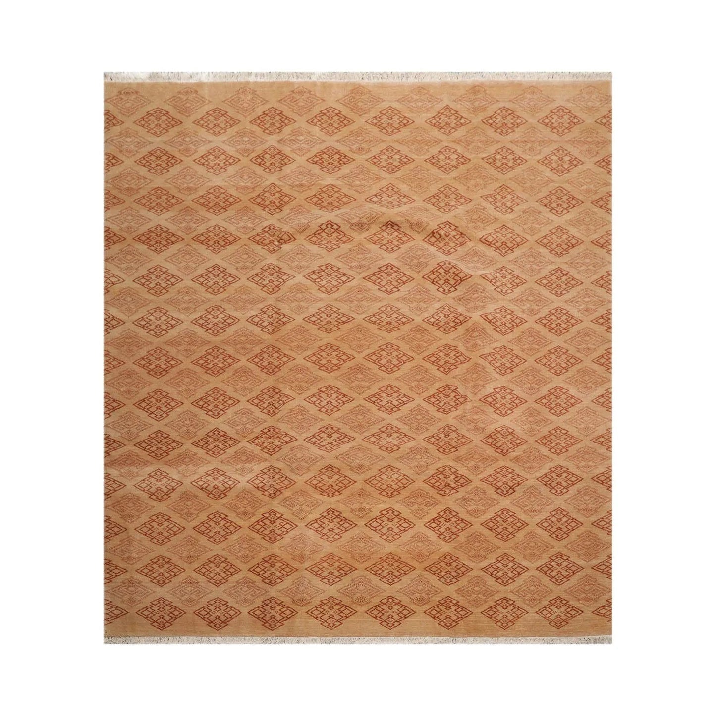 8x10 Tan, Caramel Hand Knotted Tibetan 100% Wool Michaelian & Kohlberg Transitional Oriental Area Rug-1