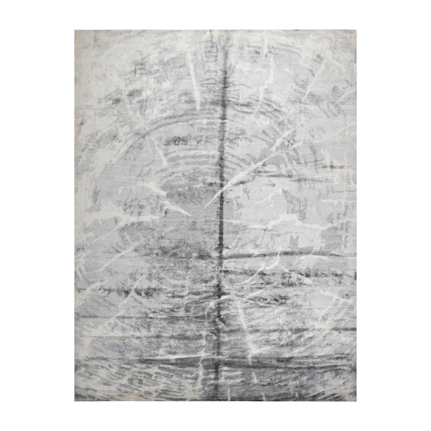 9x12 Gray Hand Knotted Tibetan Bamboo Silk Designer Modern & Contemporary Oriental Area Rug-1