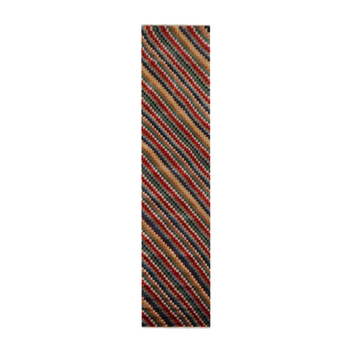 2'9''x12'2'' Runner Red Hand Knotted Tibetan 100% Wool Designer Modern & Contemporary Oriental Area Rug-1