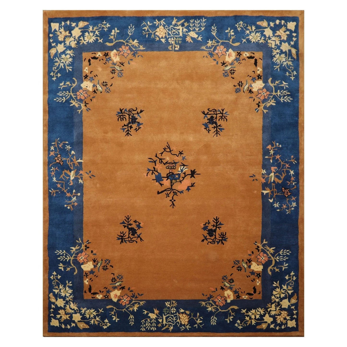 LoomBloom Multi Sizes Camel Hand Tufted  Chinese Art Deco New Zealand Wool Oriental Area Rug-1