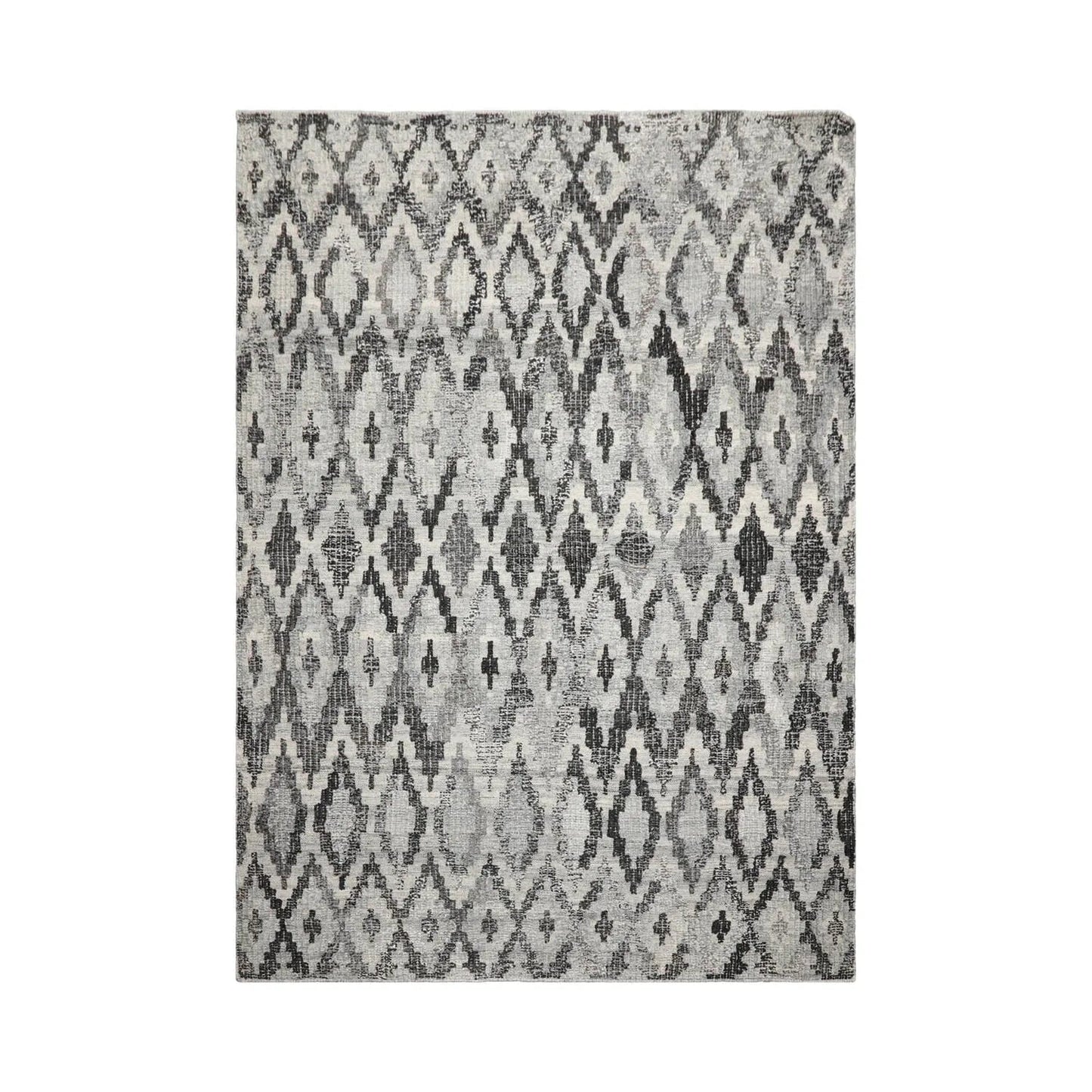 LoomBloom Gray Southwestern Kilim Wool Rug in 5x8 Size-1
