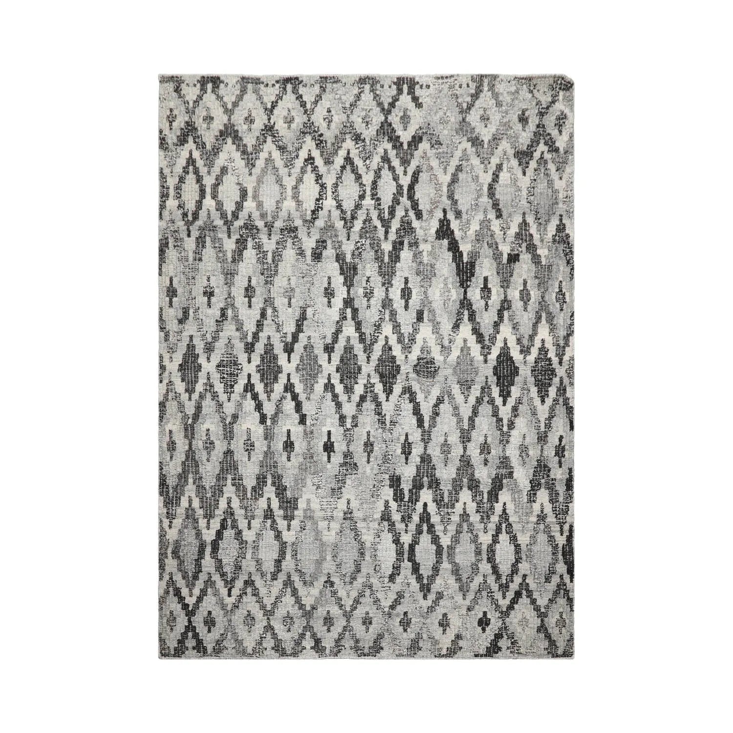 LoomBloom Gray Southwestern Kilim Wool Rug in 5x8 Size-1