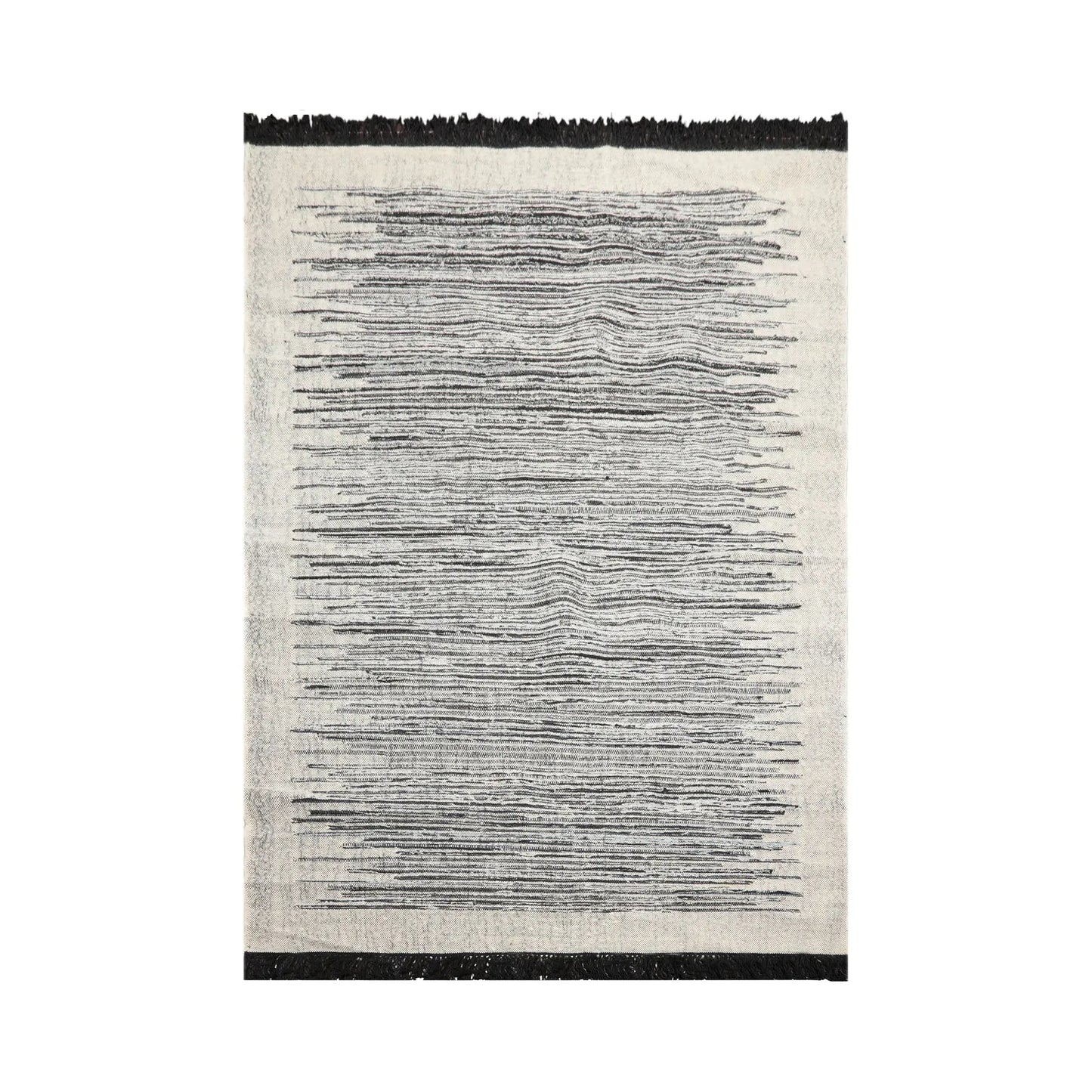 LoomBloom 5x8 Ivory Handcrafted Kilim Wool Oriental Area Rug-1