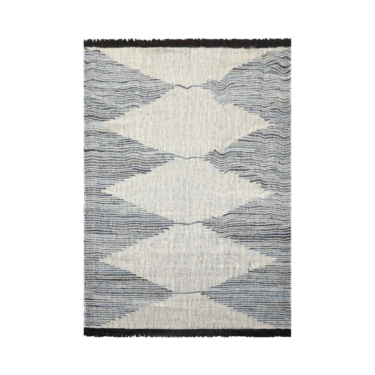 LoomBloom Geometric Kilim Wool Ivory Hand-Woven 5x8 Area Rug-1