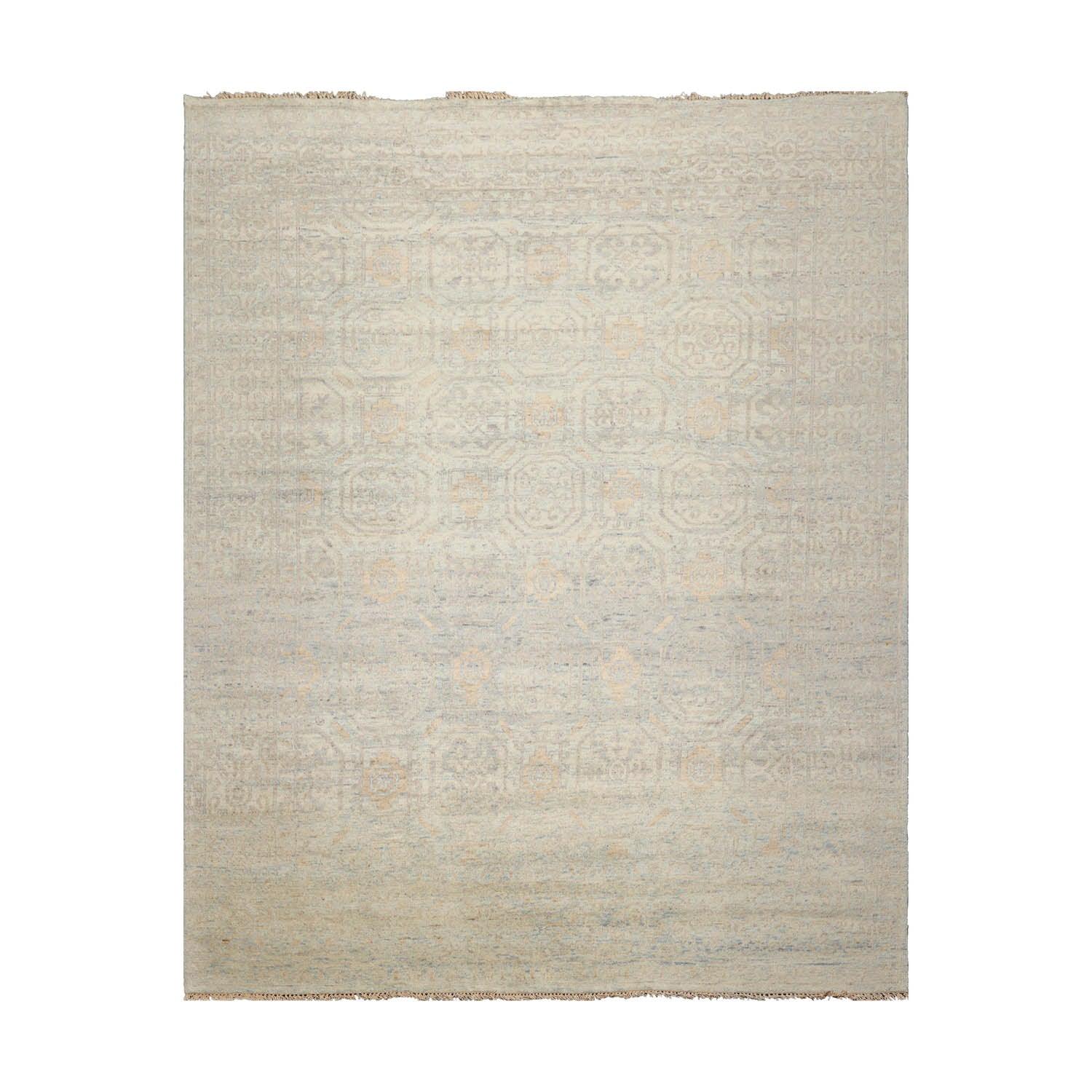 LoomBloom 7'10''x9'10" Gray Hand Knotted Transitional Oushak Wool Oriental Area Rug-1