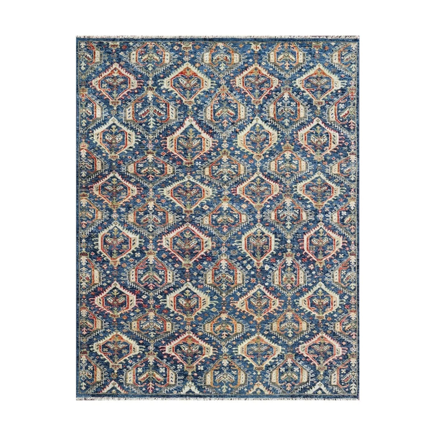 8x10 LoomBloom Navy Hand Knotted Transitional Wool Turkish Oushak Oriental Rug-1