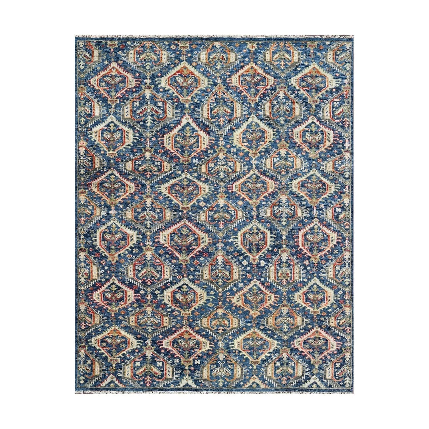 8x10 LoomBloom Navy Hand Knotted Transitional Wool Turkish Oushak Oriental Rug-1