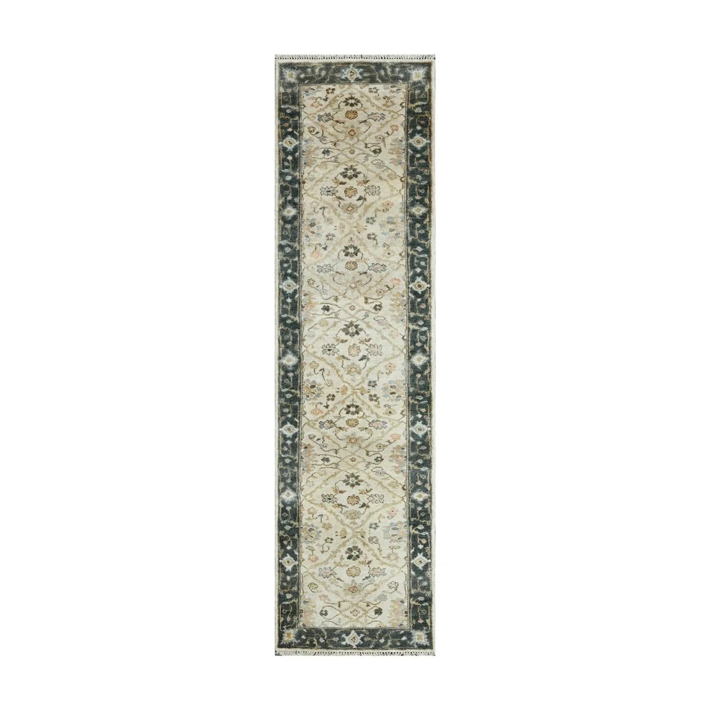 Multi Size Beige Turkish Oushak Wool Hand Knotted Traditional Elegance Oriental Rug-1