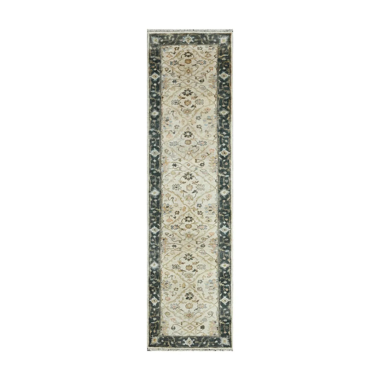 Multi Size Beige Turkish Oushak Wool Hand Knotted Traditional Elegance Oriental Rug-1