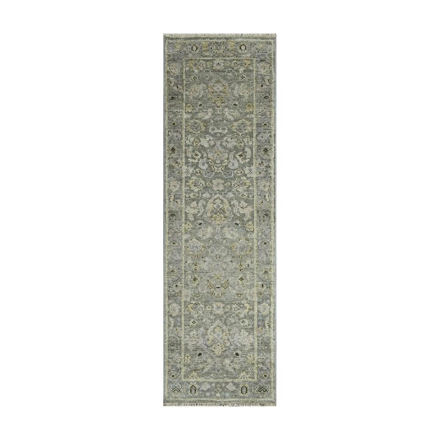 Multi Size Moss Hand Knotted Traditional Oushak Wool Oriental Area Rug-1