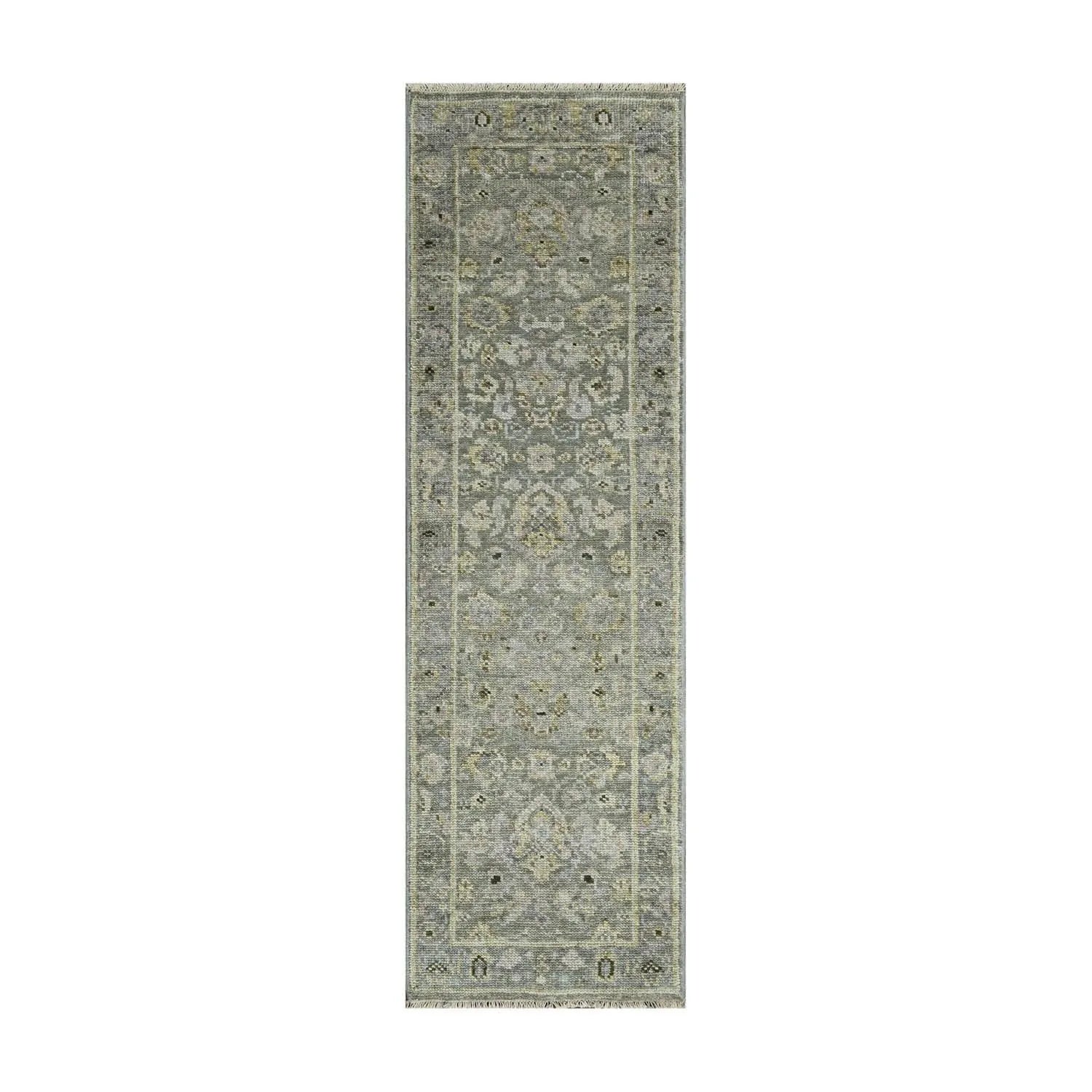 Multi Size Moss Hand Knotted Traditional Oushak Wool Oriental Area Rug-1