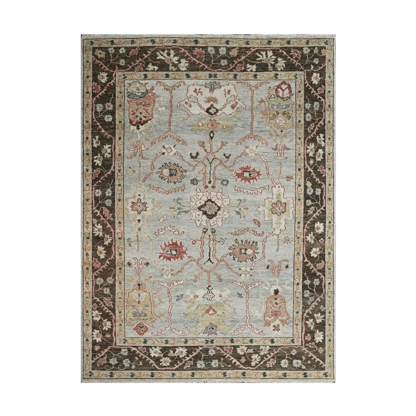 Multi Size Moss Hand Knotted Traditional Oushak Wool Oriental Area Rug-5
