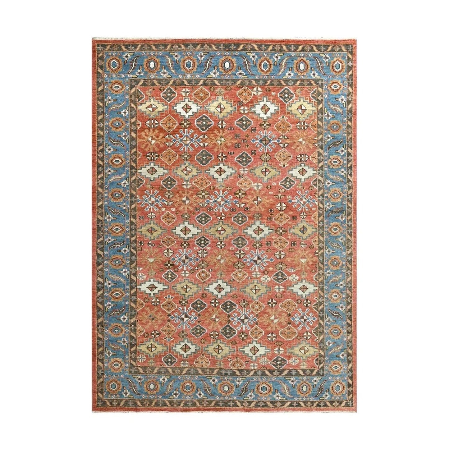 Multi Sizes Coral Hand Knotted Arts & Crafts/Mission Oushak Wool Oriental Area Rug-5