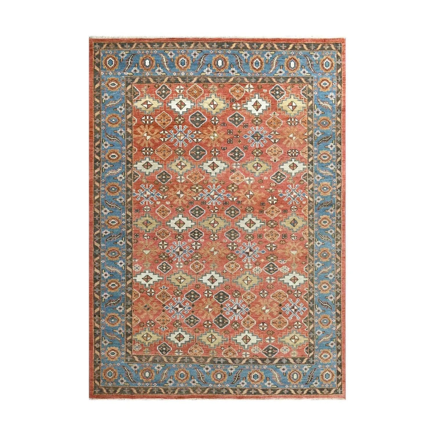 Multi Sizes Coral Hand Knotted Arts & Crafts/Mission Oushak Wool Oriental Area Rug-5